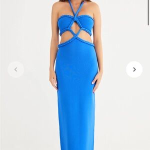 Strapless Blue Cutout Dress